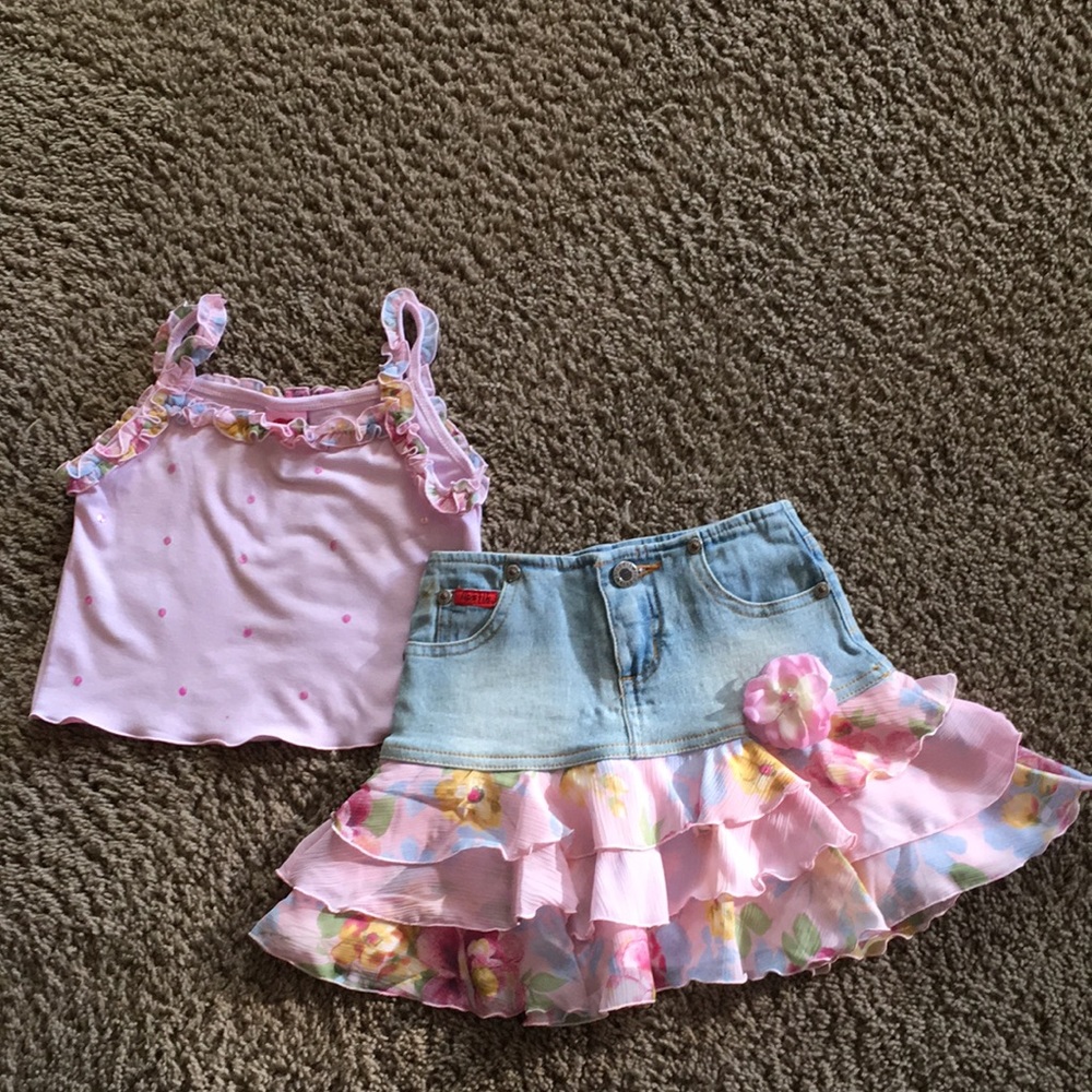 Vintage 2 pc designer Lipstick tank & Skirt Sz 5